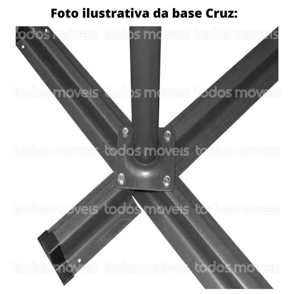 Ombrelone Lateral Bahamas Rivatti 300 Cm Em Alumínio Com Base Capa Em Poliéster Azul Marinho - 3