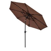 Ombrelone Central Aruba Rivatti 243 Cm Em Alumínio Com Iluminação Led Sem Base Capa Poliéster Fendi - 1