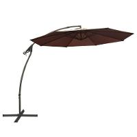 Ombrelone Lateral Saba Rivatti 300 Cm Em Alumínio Com Base Com Capa Em Poliéster Café - 1