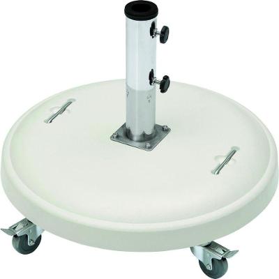 Base P/ Ombrellone Redonda 50Kg C/ Rodas Branca Bel Lazer