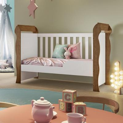 Berço Cama Infantil Mirelle Carolina Padrão Americano Estrutura MDF Branco