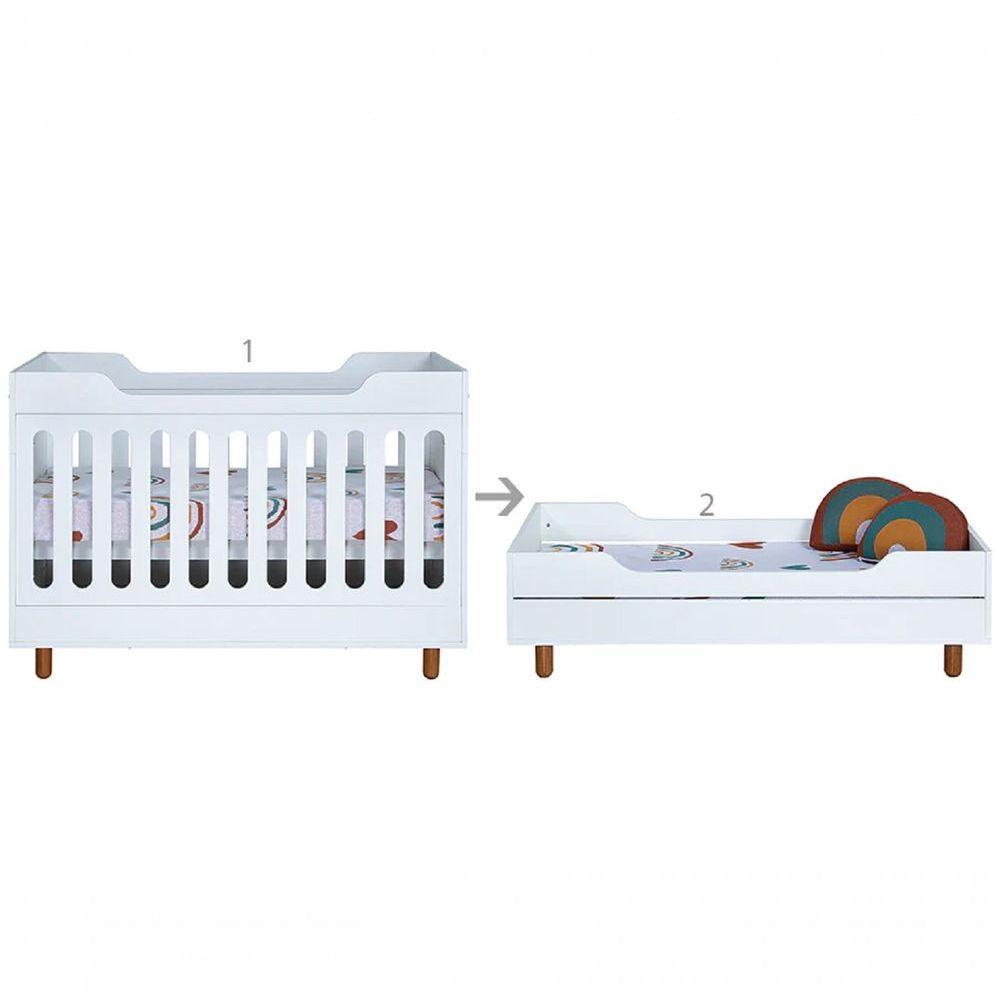 Berço Multiuso Mood Branco + Colchão Incluso - 1