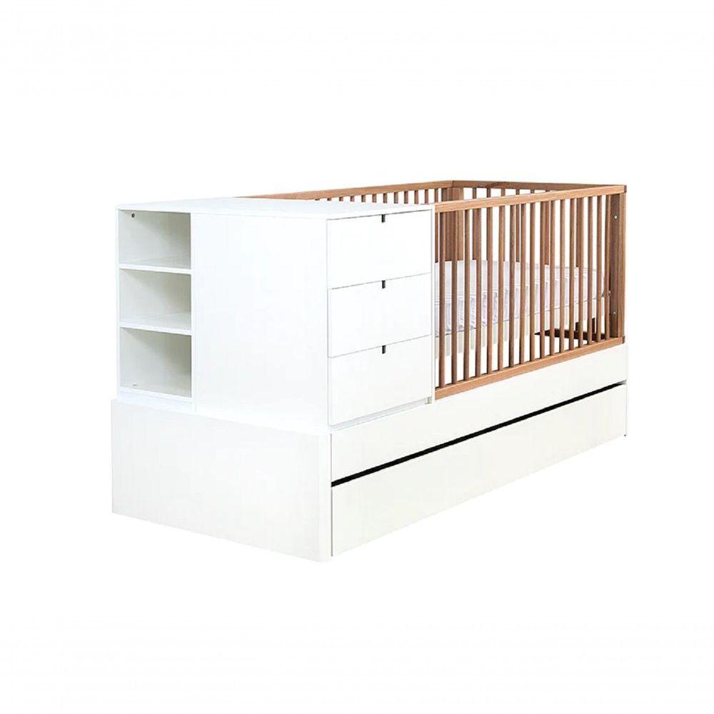 Berço Encanto Branco Com Grades Em Madeira + Colchão Incluso - 7