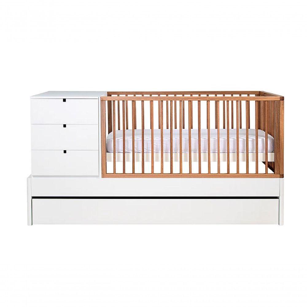 Berço Encanto Branco Com Grades Em Madeira + Colchão Incluso - 8