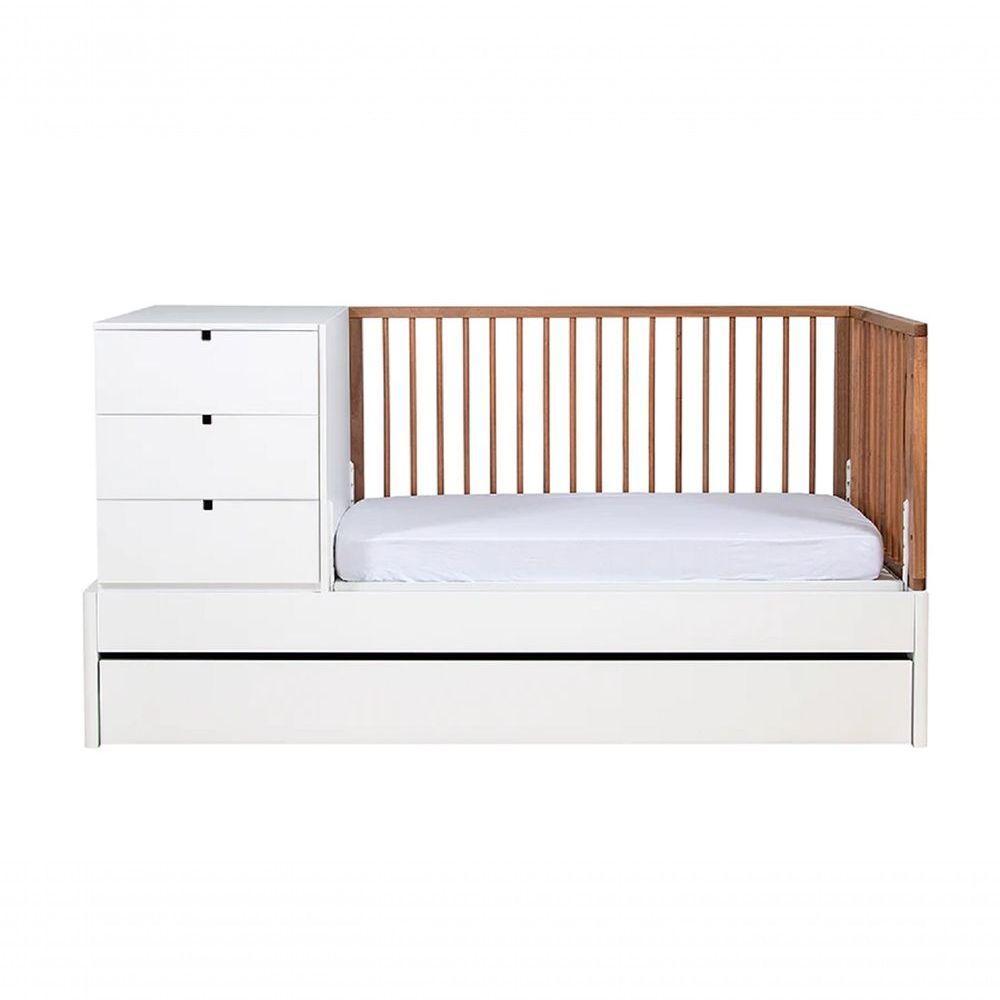 Berço Encanto Branco Com Grades Em Madeira + Colchão Incluso - 9