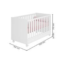 Kit Mini Cama E Cômoda 3 Gavetas Com Nicho Brilhar Branco - 5