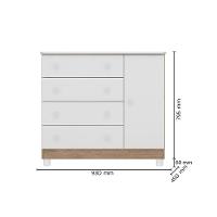 Kit Berço Mini Cama Guarda Roupa Infantil 3 Portas 2 Gavetas - 6