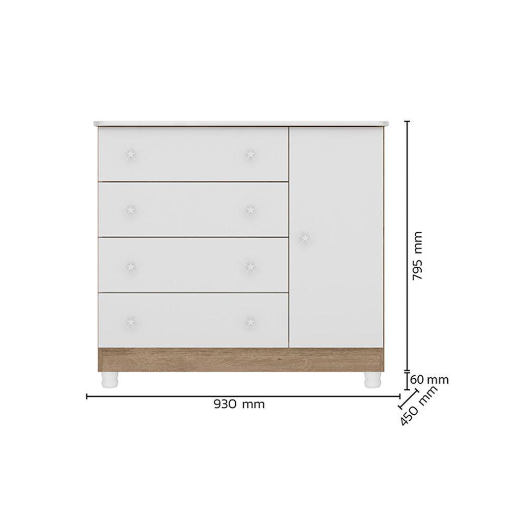 Kit Berço Mini Cama E Cômoda Sapateira Infantil Branco - 4