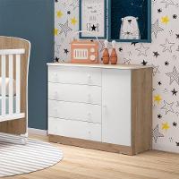 Kit Berço Mini Cama E Cômoda Sapateira Infantil Branco - 2