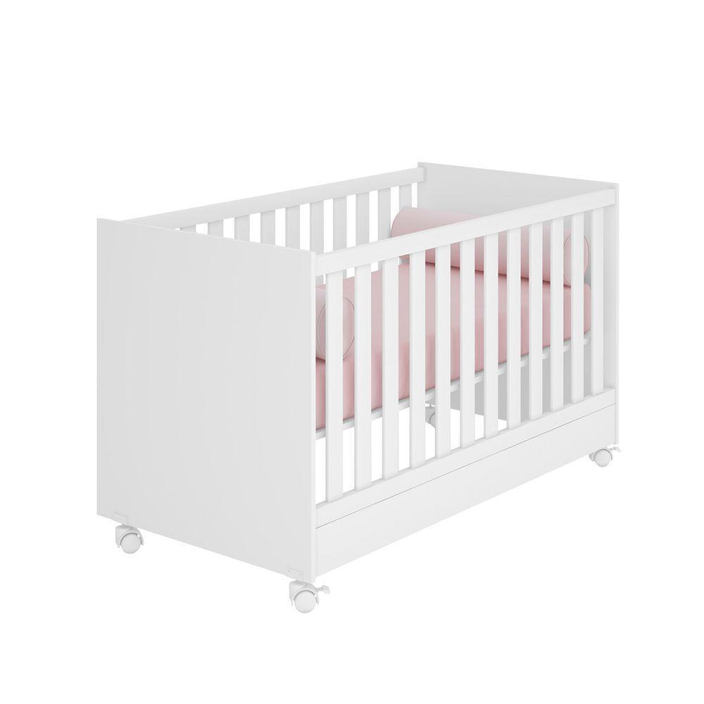 Berço Mini Cama Com Rodizio Brilhar Q01 Branco - 1