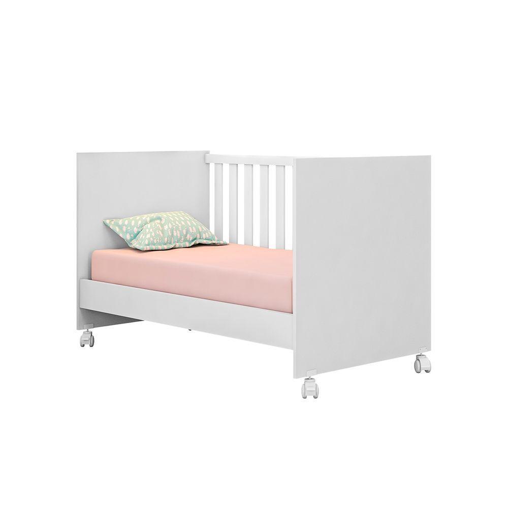 Berço Mini Cama Com Rodizio Brilhar Q01 Branco - 2