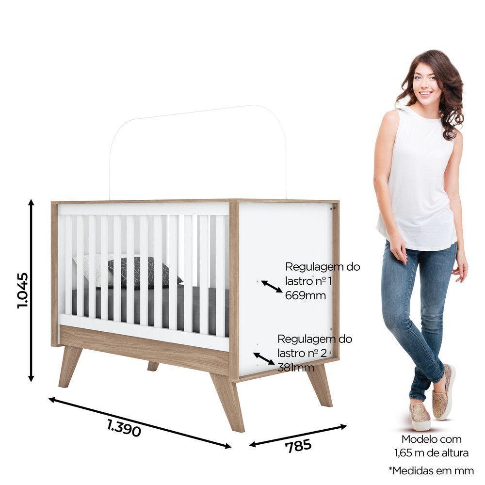 Berço Mini Cama 3 Em 1 Confete Henn Branco Com Jequitibá Hp - 5