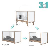 Berço Mini Cama 3 Em 1 Confete Henn Branco Com Jequitibá Hp - 9