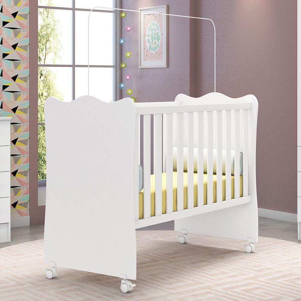 Berço Infantil Com Mosqueteiro Doce Sonho Branco - 5