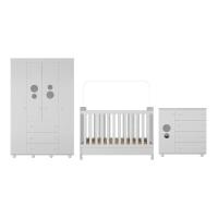 Quarto Pimpolho com Berço 3 em 1 com Rodízios Branco - 3