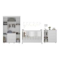 Quarto Pimpolho com Berço 3 em 1 com Rodízios Branco - 6
