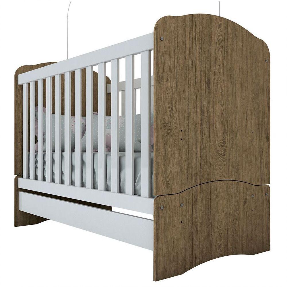 Berço Henn Mini Cama Bala De Menta I02 Rustico Com Branco - 4