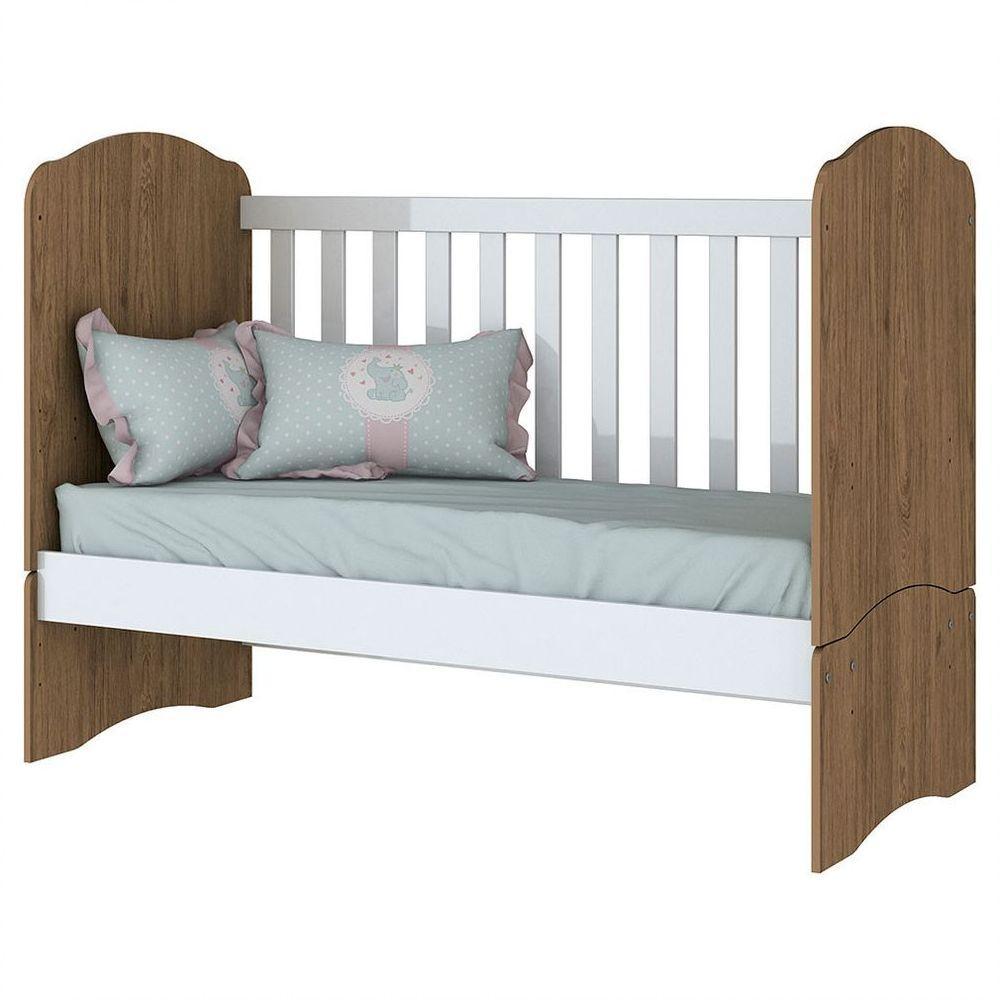 Berço Henn Mini Cama Bala De Menta I02 Rustico Com Branco - 3