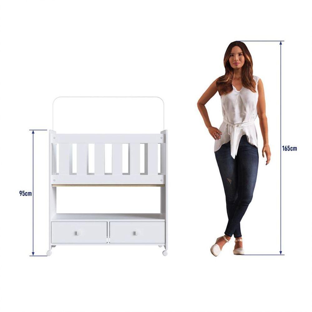 Mini Berço Moisés 2 Gavetas Certificado Pelo Inmetro By 510 Branco - 3