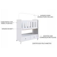 Mini Berço Moisés 2 Gavetas Certificado Pelo Inmetro By 510 Branco