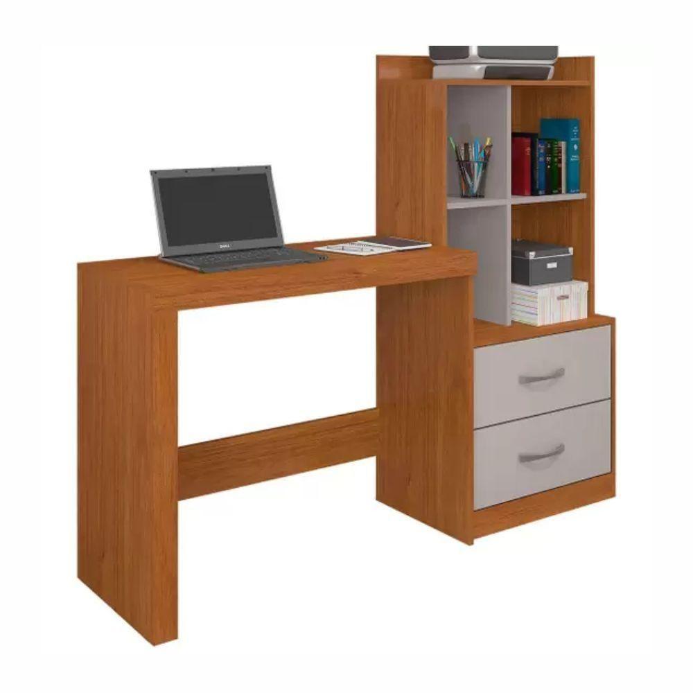 Escrivaninha Alana Com Estante Jcm Movelaria Cinamomo Off White - 1