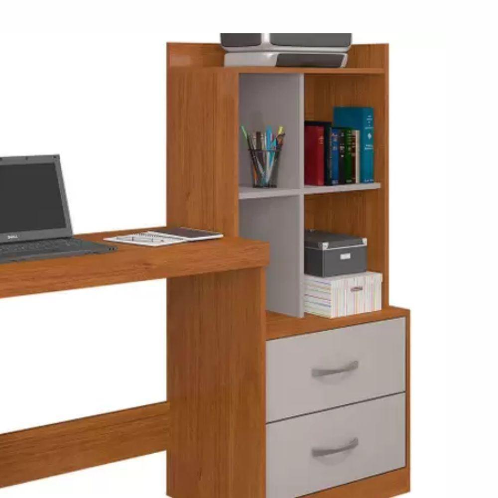 Escrivaninha Alana Com Estante Jcm Movelaria Cinamomo Off White - 3
