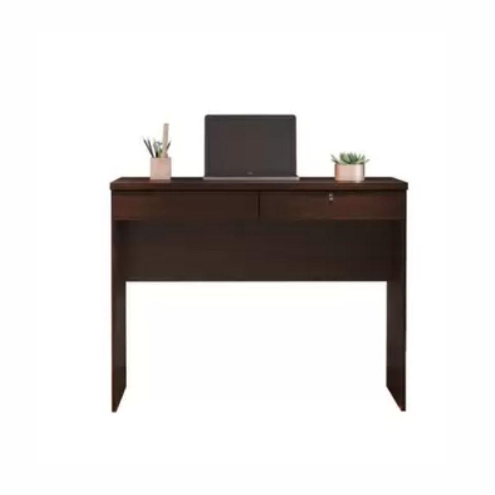 Escrivaninha Felícia Com 2 Gavetas E Chave Jcm Movelaria Café - 1