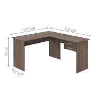Escrivaninha Em L Com Gaveteiro Drums Affara - 2