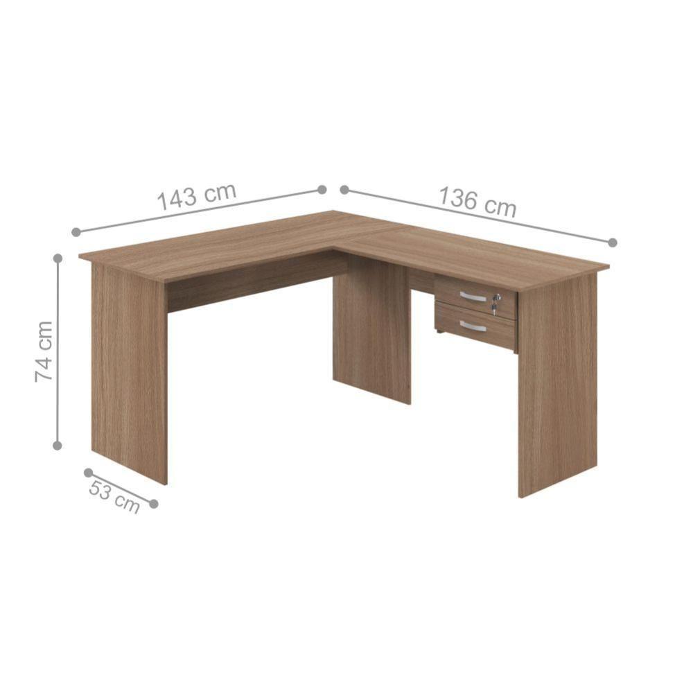 Escrivaninha Em L Com Gaveteiro Drums Montana - 2
