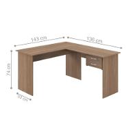 Escrivaninha Em L Com Gaveteiro Drums Montana - 2