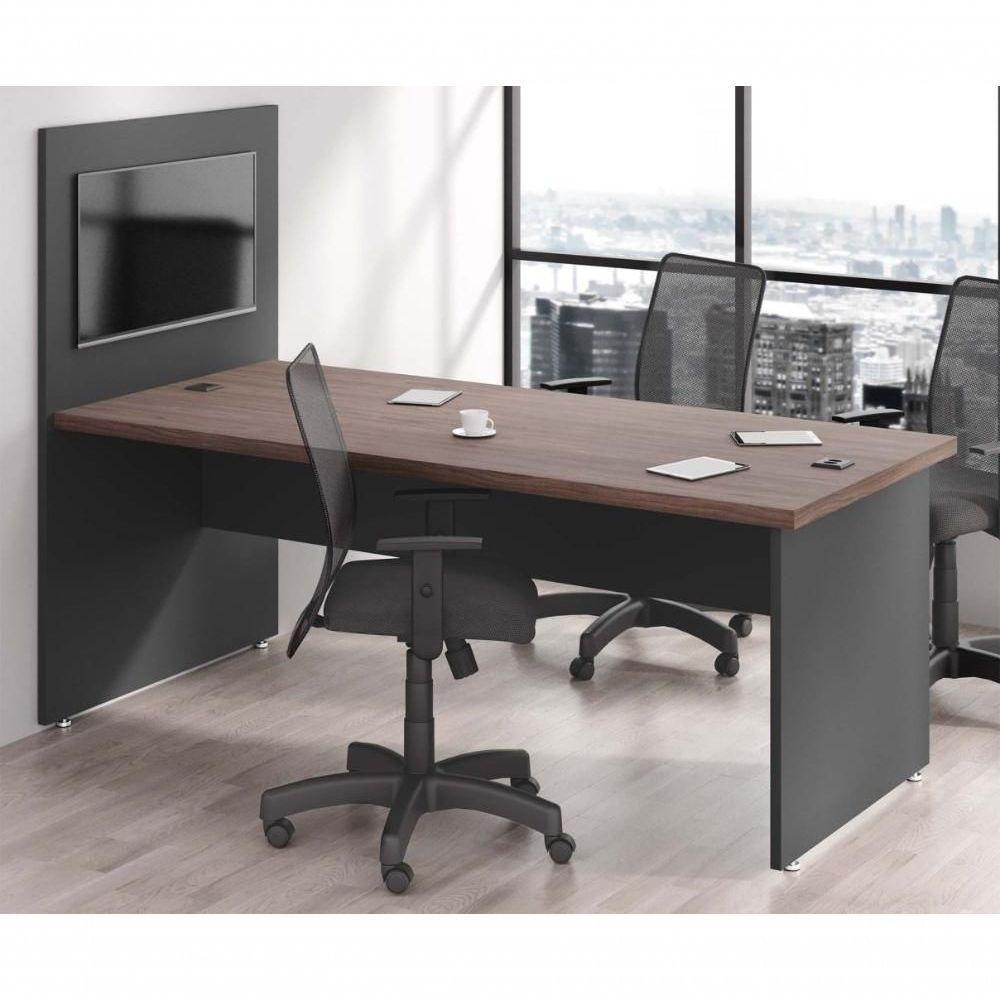 Mesa Com Painel Bot Freijo Preto - 1