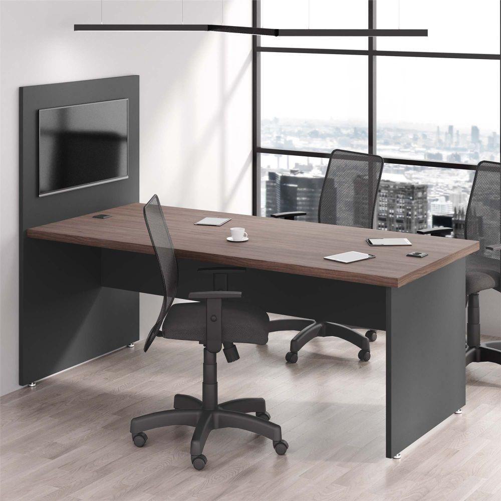 Mesa Com Painel Bot Freijo Preto - 2