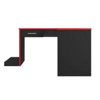Mesa Gamer De Canto Com Gaveta Wayra Preto Vermelho - 3