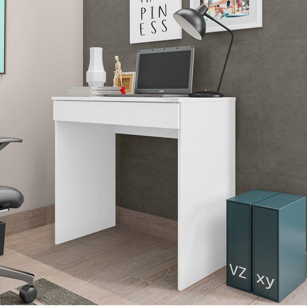 Conjunto Home Office Mesa Escrivaninha E Armário Branco - 3