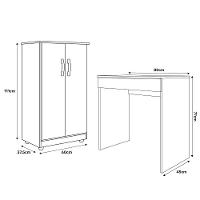 Conjunto Home Office Mesa Escrivaninha E Armário Branco