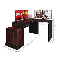 Mesa Em L Com Gaveta Adrianus Preto