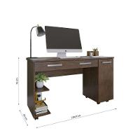 Mesa Para Computador Makalu 1 Porta 2 Gavetas Amendoa Wood