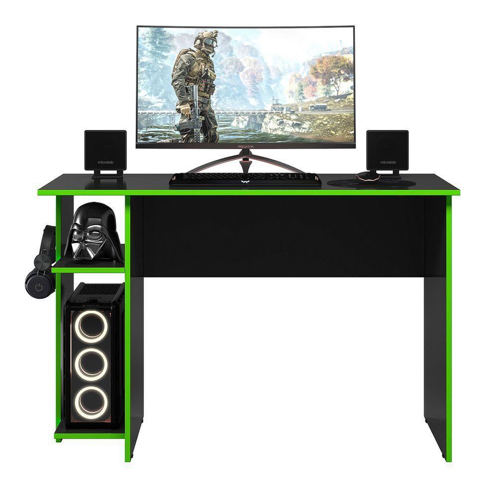 Mesa Gamer Preto Fosco Verde Qmovi - 2