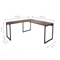 Conjunto De Mesas Em L Levi Castanho Preto - 2