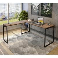 Conjunto De Mesas Em L Levi Castanho Preto - 3