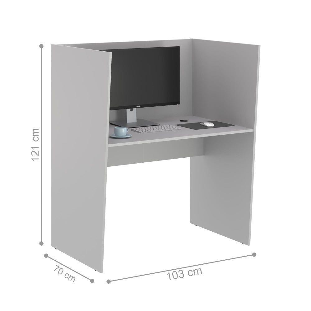 Mesa De Trabalho 1 Lugar Alaska Cinza - 2