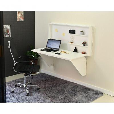 Mesa Home Office Dobrável Retrátil MDP 128cm Branco para Trabalho e Estudos