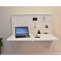 Mesa Home Office Escrivaninha Retrátil Branco - 7