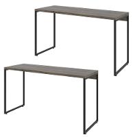 Kit 02 Mesas Escritório E Aspen 135Cm C01 Carvalho Dark - 1