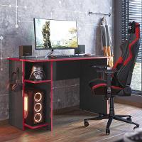 Mesa Computador Gamer 3875 Com Suporte Fone De Ouvido Preto/Vermelho Preto/Vermelho - 1
