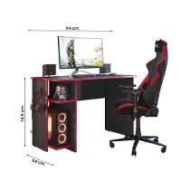 Mesa Computador Gamer 3875 Com Suporte Fone De Ouvido Preto/Vermelho Preto/Vermelho - 2