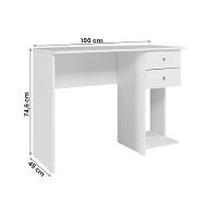Mesa Para Computador Escrivaninha 4115 Com 2 Gavetas Branco Branco