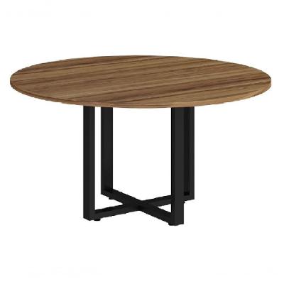 Mesa Reunião Web25 1,20 De Diâmetro Pé Quadro Nogal / Preto