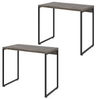 Kit 02 Mesas Escritório E Aspen 90Cm C01 Carvalho Dark - 1