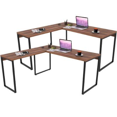 Kit 02 Mesas Escritório C01 150X150Cm Nogal